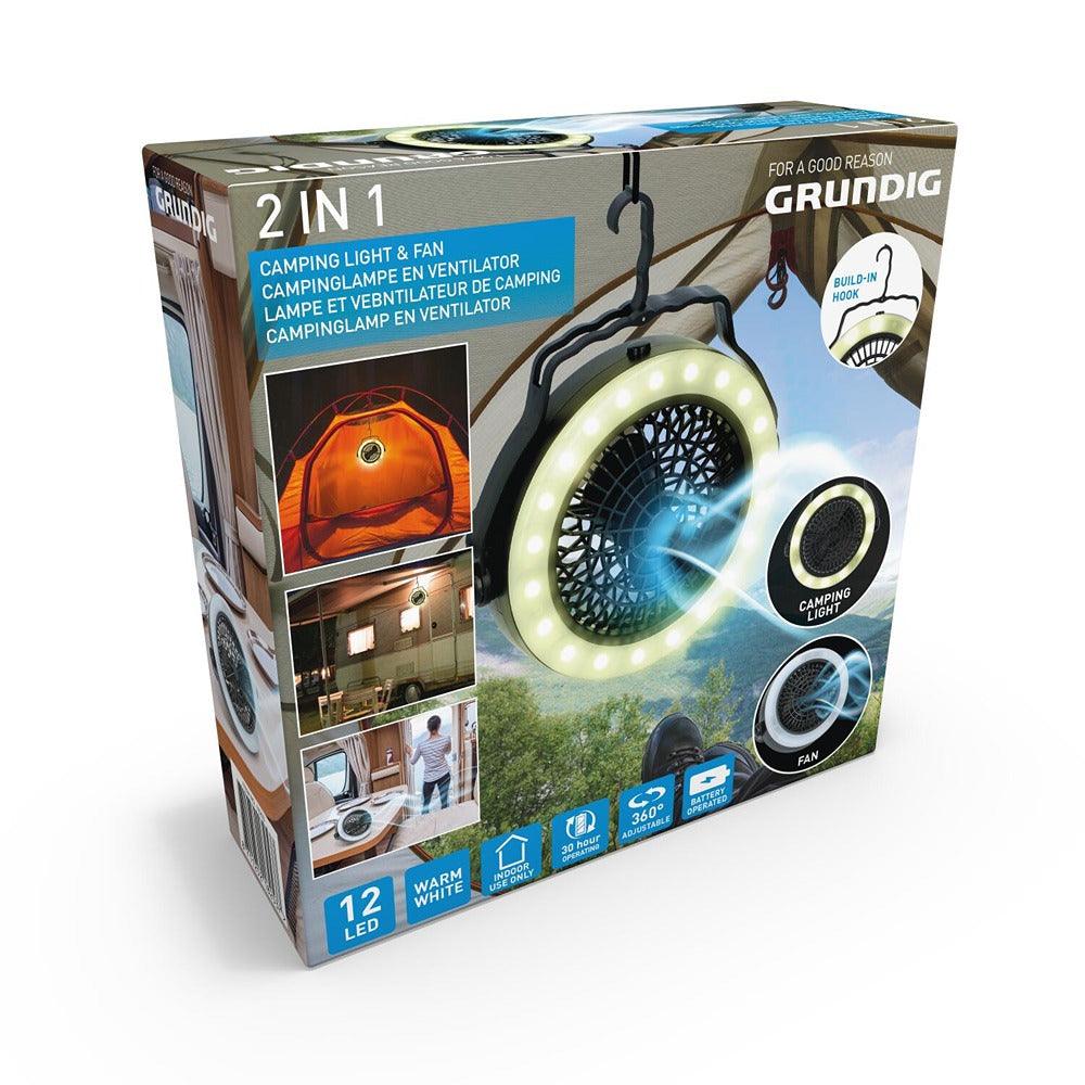 Grundig 2 in 1 Hanging Camping Light Fan 12 LEDs Choice Stores