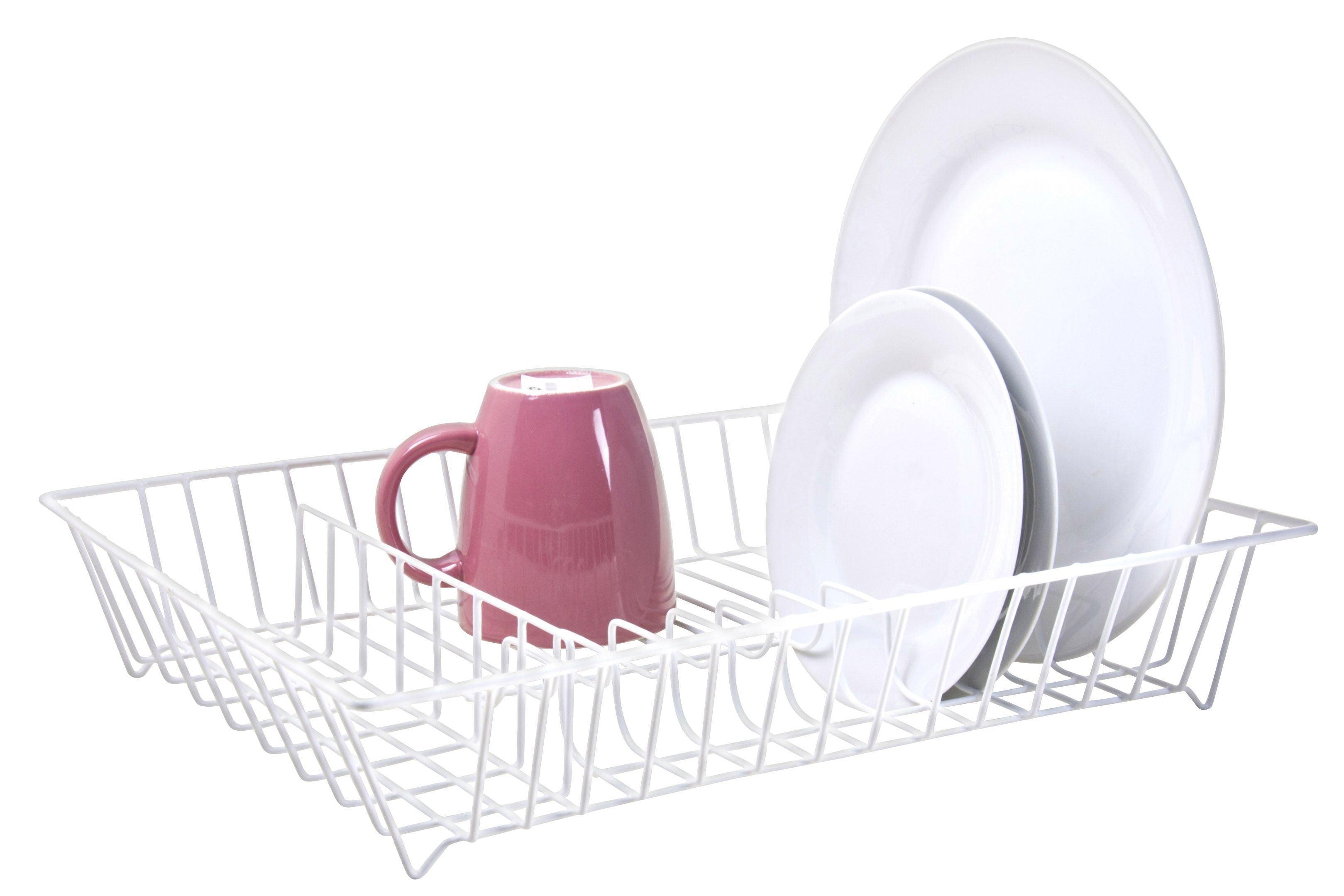 White Metal Dish Drainer 43 x 35 x 7.5cm Choice Stores