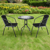 2-Seater Culcita Black Rattan Bistro Set | 3 Piece - Choice Stores