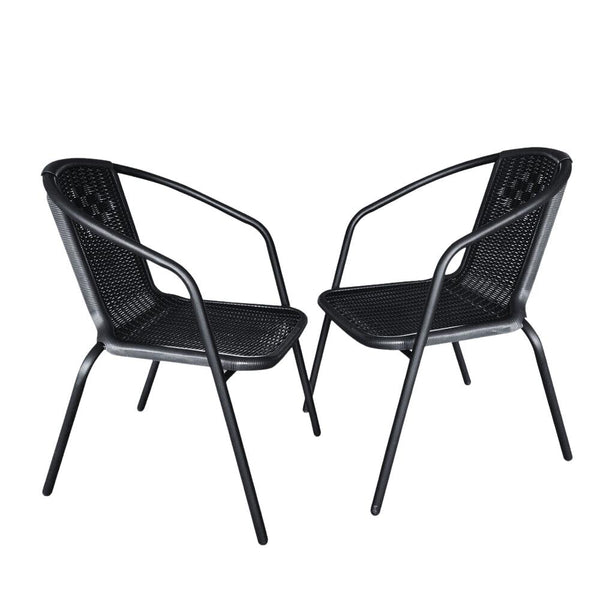 2-Seater Culcita Black Rattan Bistro Set | 3 Piece - Choice Stores