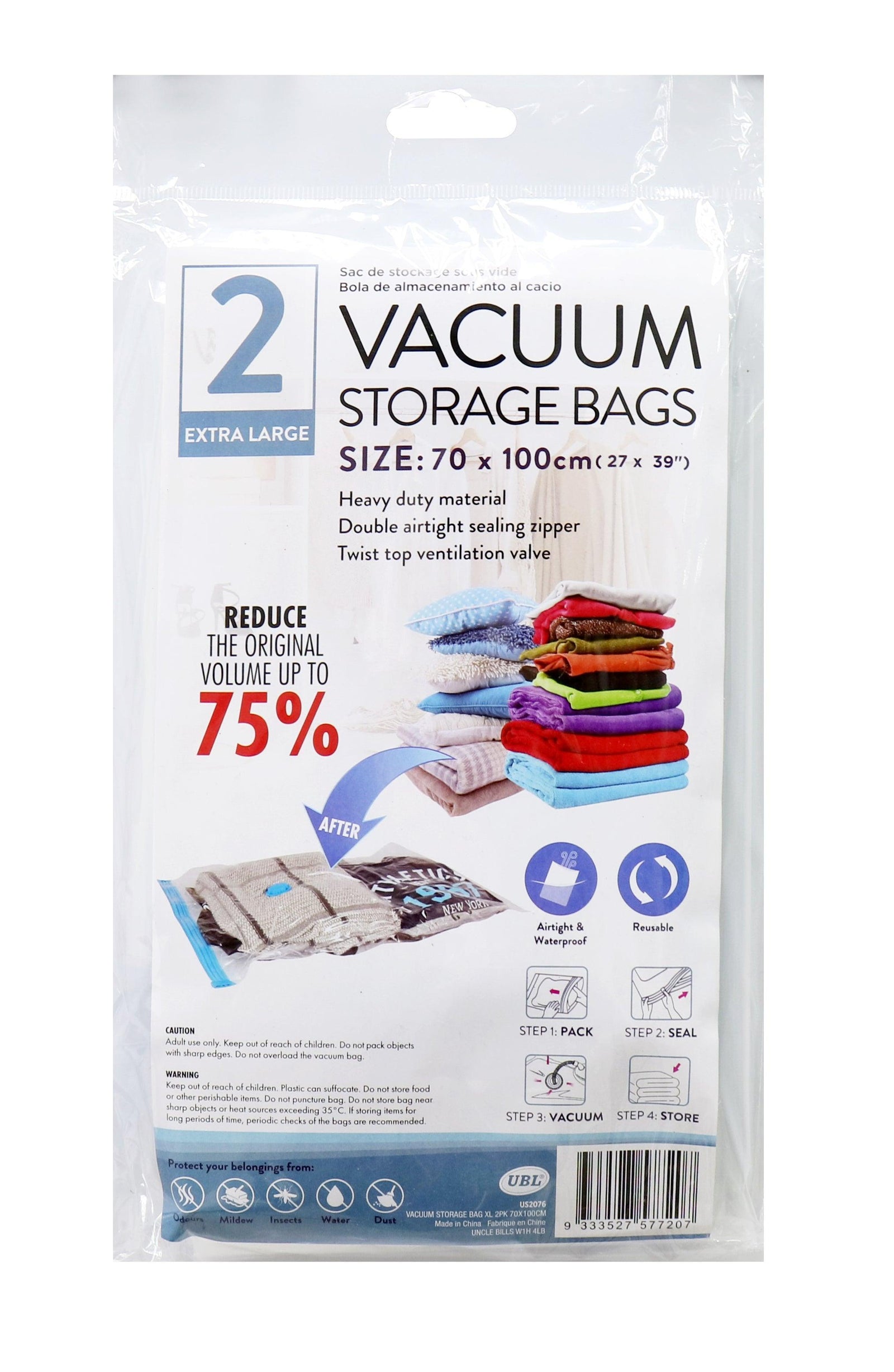 Honey Can Do Vacuum Pack Storage Bags Super Storage Combo Pack Of