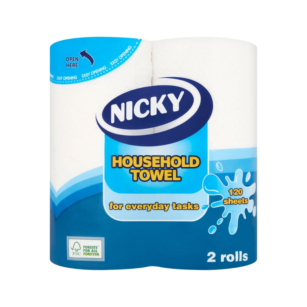 Nicky White Kitchen Roll | Pack of 2