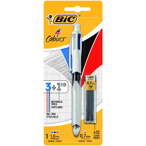 BIC 4 Colour Multifunction Pen with Mechanical Pencil | 0.7mm HB