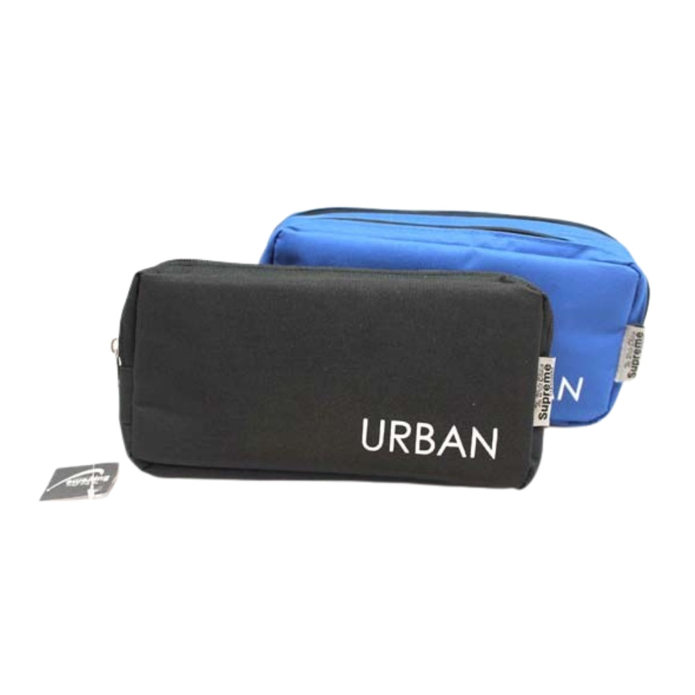 Double Urban Pencil Case Black/Blue  | Assorted Design