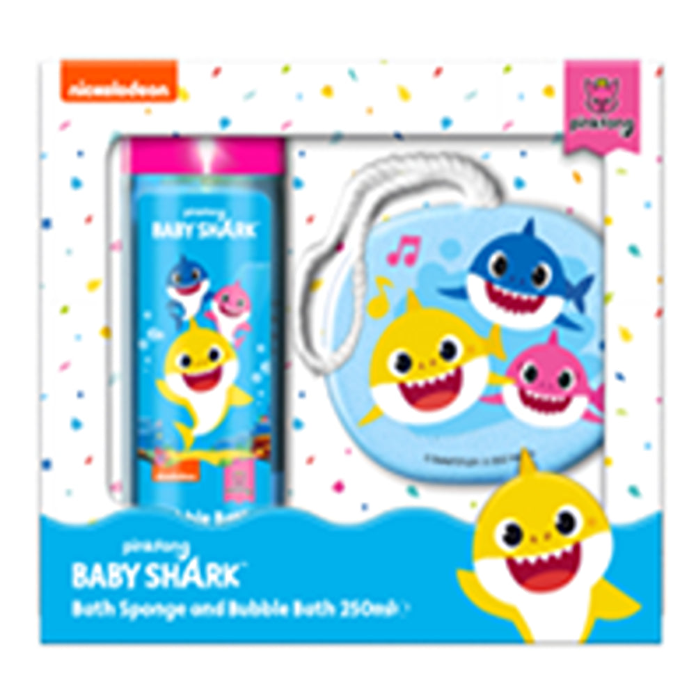 Baby Shark Bath Sponge & Bubble Bath Gift Set | 2 Piece Set