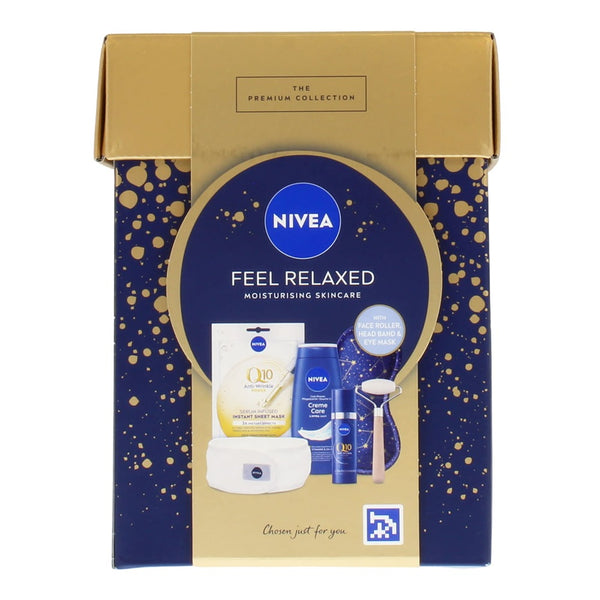 Nivea Feel Relaxed Skincare Gift Set | 6pc with Face Roller