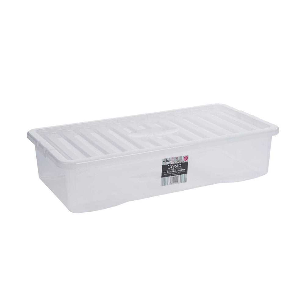 Crystal Under Bed Storage Box & Clear Lid | 42L