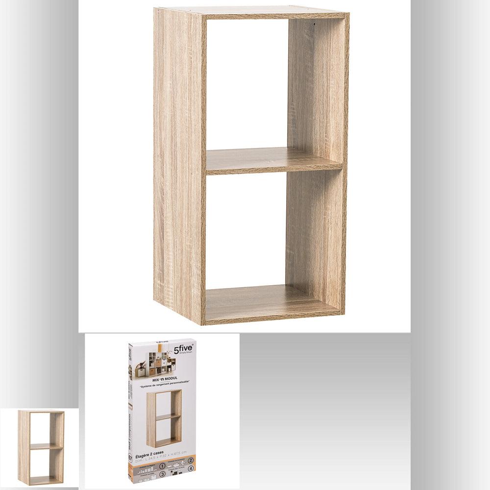 5 Five Natural Wood Effect 2 Panel Shelf | 68cm - Choice Stores