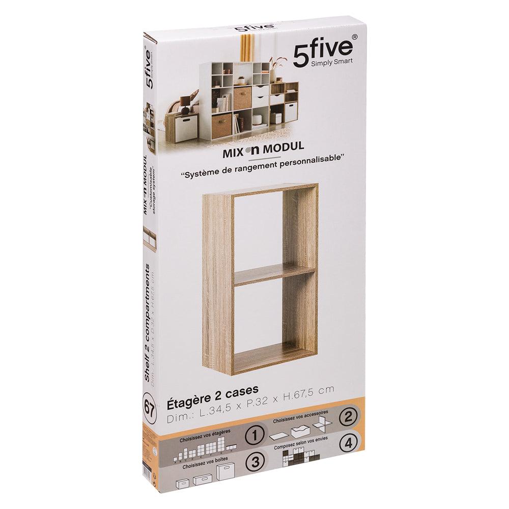 5 Five Natural Wood Effect 2 Panel Shelf | 68cm - Choice Stores