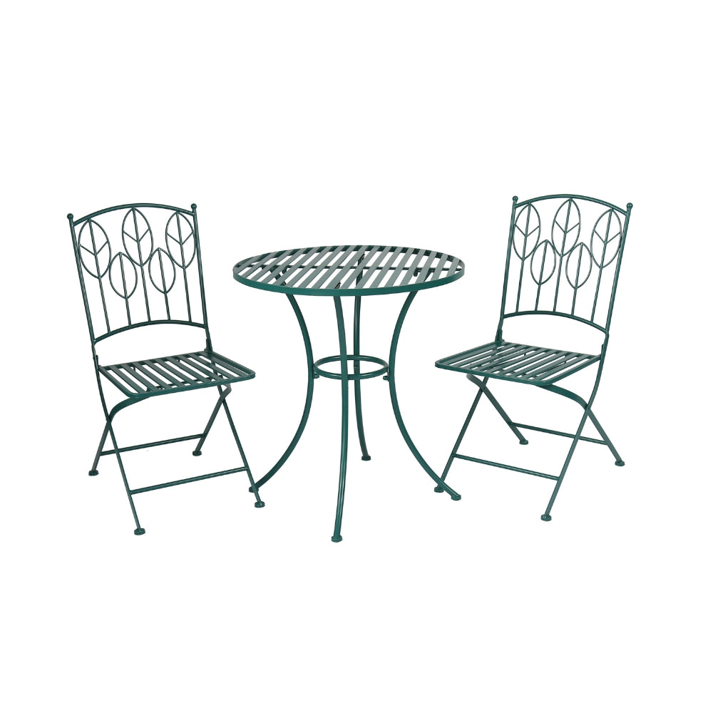 Garden Bistro Set Leafy Teal | 3 Piece | 70 x 70 x 75cm