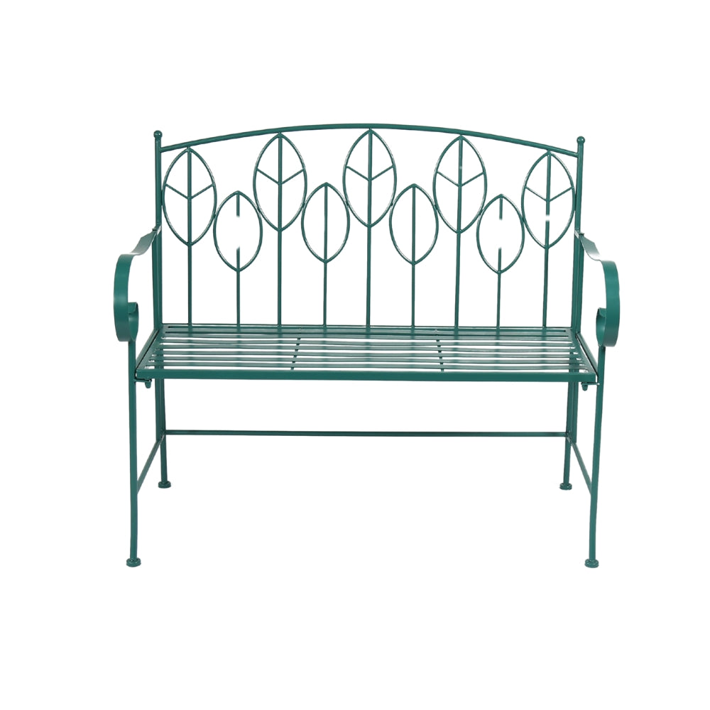 Leafy Teal Garden Bench | 106 x 55 x 92cm