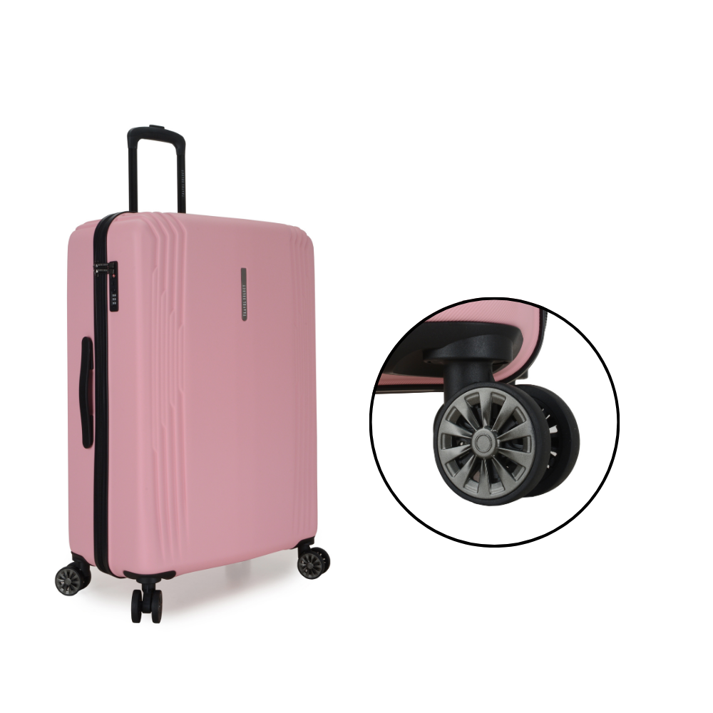 Travel Select Naples Pink Cabin Luggage 22in | USB Charger Port & Combination Lock