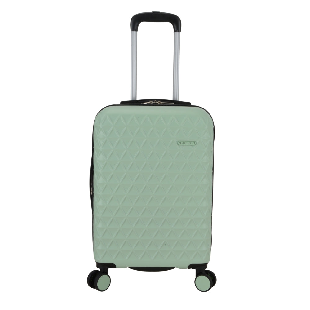 Travel Select Ashington Quiet Green Cabin Luggage 22in | USB Charger Port & Combination Lock