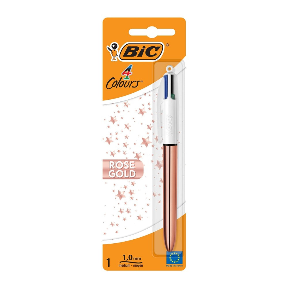 BIC 4 Colours Rose Gold BL1 Pen | 1.0 mm Medium Point