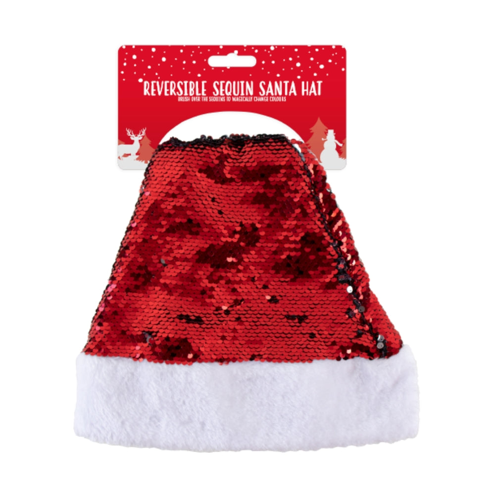 Christmas Reversible Sequin Santa Hat