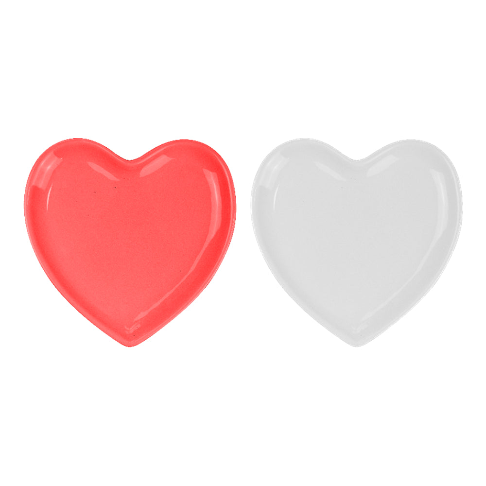 Valentines Day Ceramic Heart Plate | Assorted Colour | 21.5cm