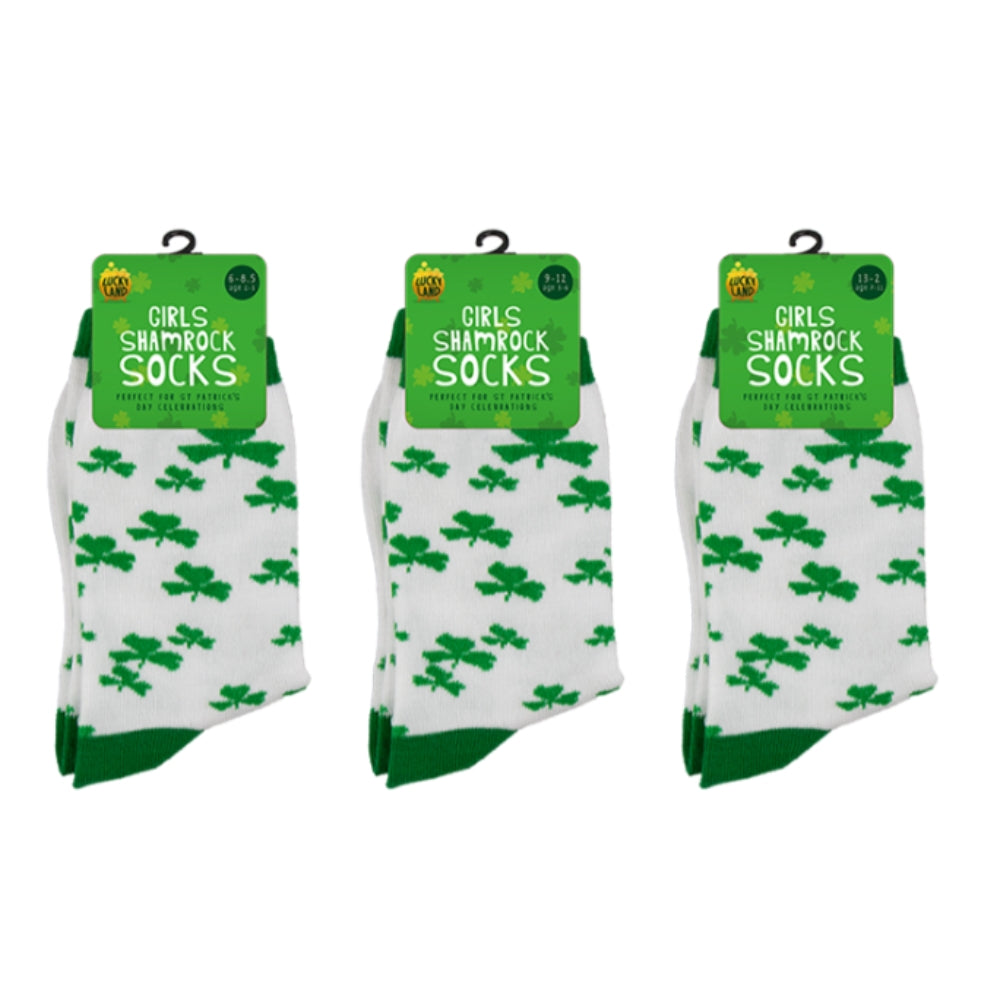 St. Patrick's Day Girls Shamrock Socks | Assorted Sizes