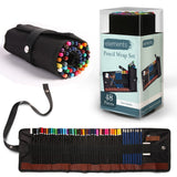 Elements 47-Piece High-Quality Pencil Wrap Set | Durable Fabric, Organised Storage