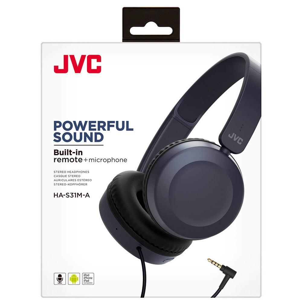 JVC Carbon Black Headphones  | Wired with Remote and Microphone