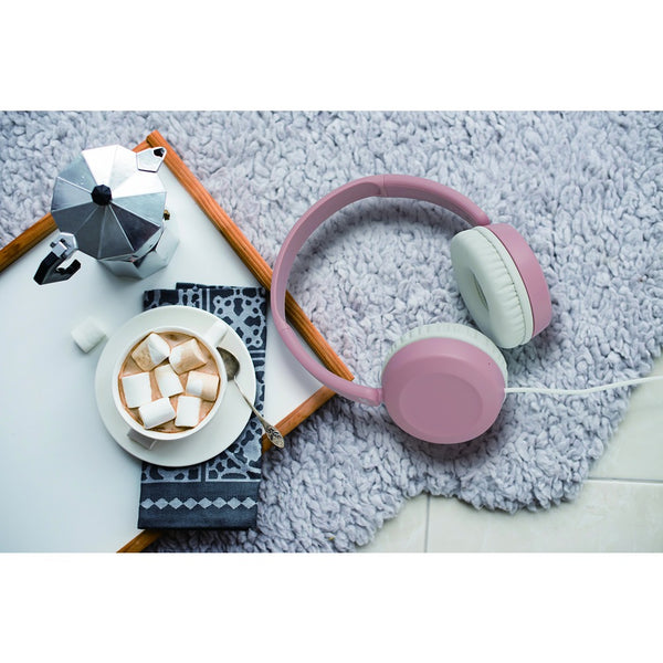 JVC Dusty Pink Headphones | Built-in Remote & Mic