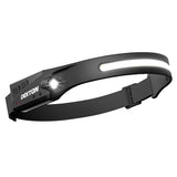 dekton led rechargeable head torch  water-resistant adjustable headband