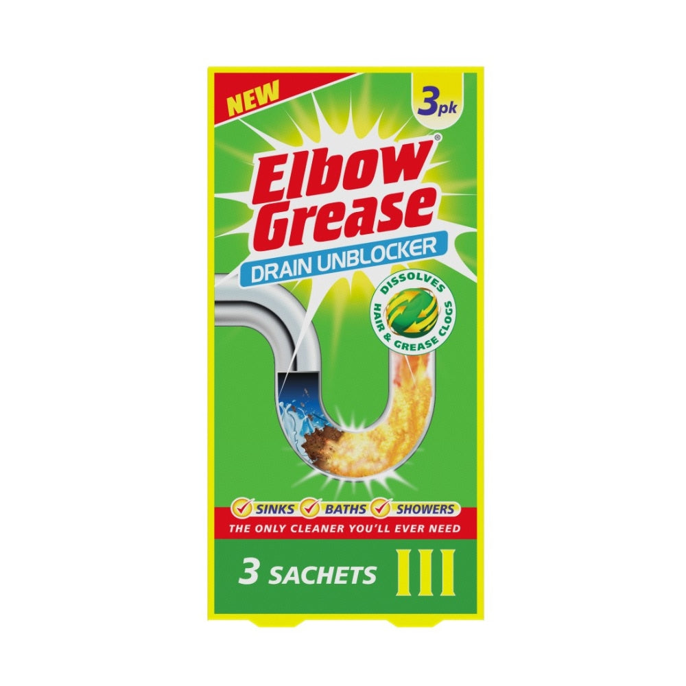 Elbow Grease Drain Unblocker Sachets 40g| Pack of 3