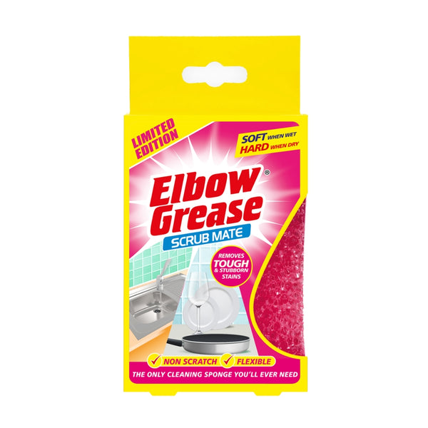 Elbow Grease Scrub Mate Pink | 13 x 9cm