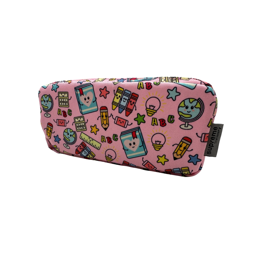 Double Pencil Case School Pink