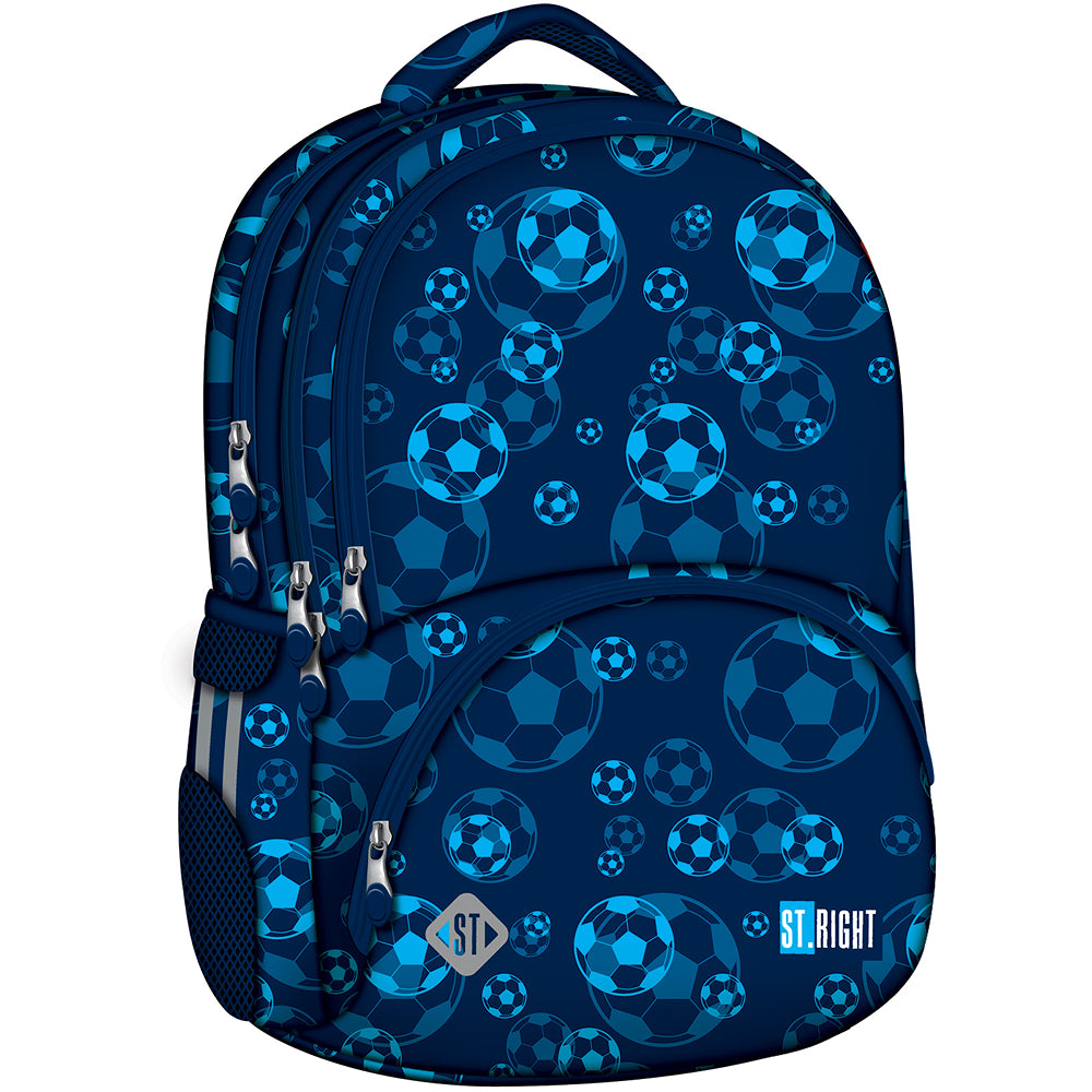 Football Blue 17 Inch School Bag | Spacious and Durable Backpack for Boys