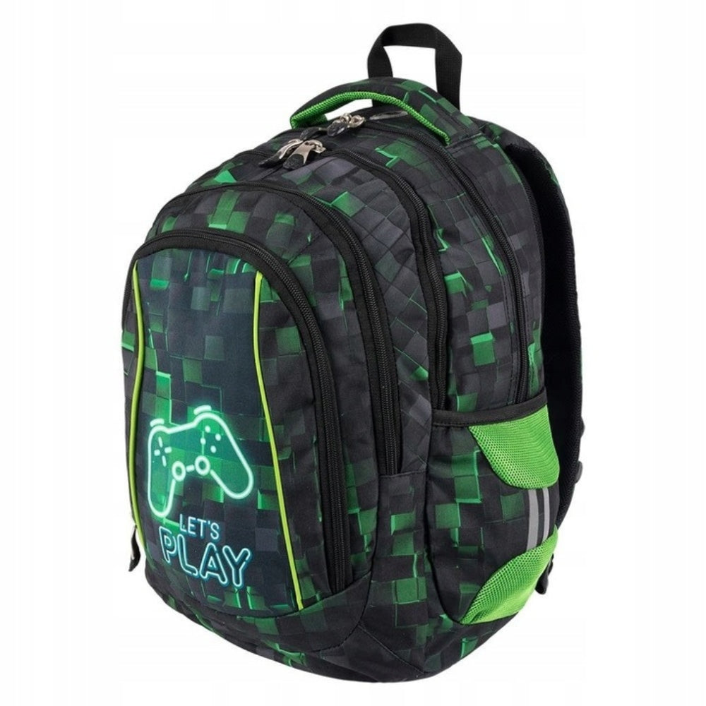 Gamer Pixel 17 Inch School Bag | Versatile & Spacious Backpack for Boys