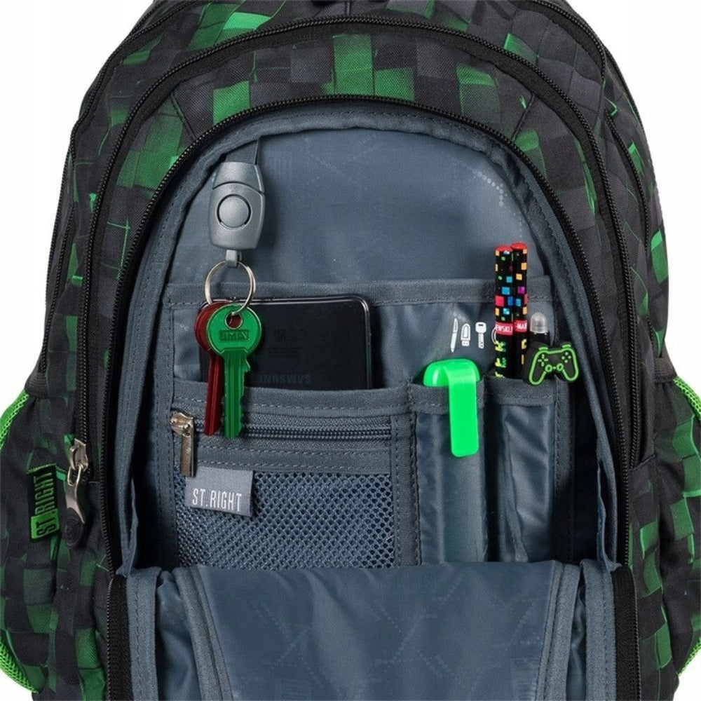 Gamer Pixel 17 Inch School Bag | Versatile & Spacious Backpack for Boys