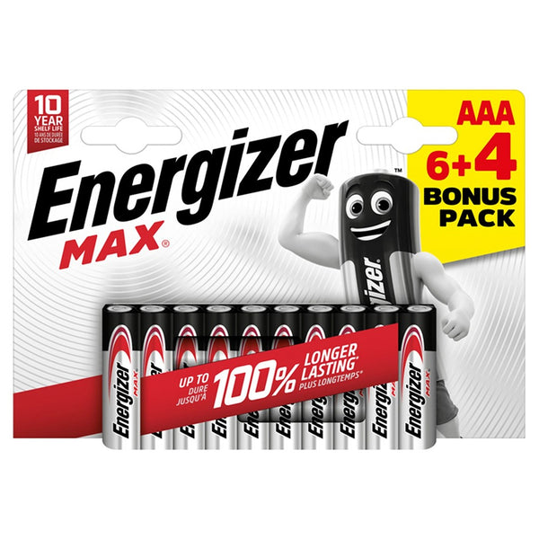 Energizer Max AAA Batteries 6+4 Free