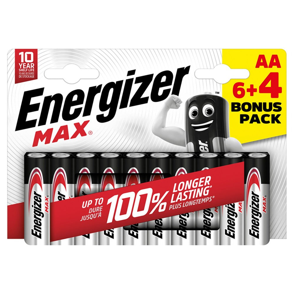 Energizer Max AA Batteries 6+4 Free