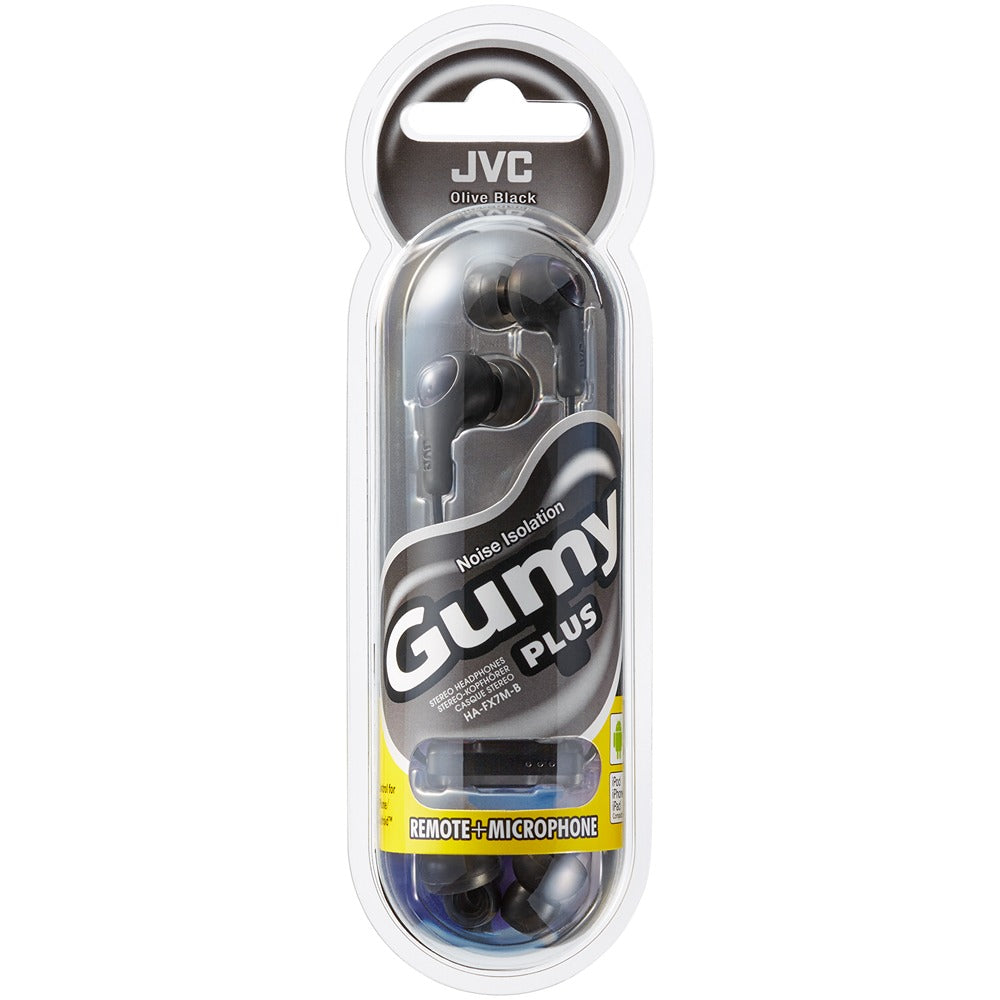 JVC Olive Black Gumy In-Ear Earphones with Mic | Noise Isolation