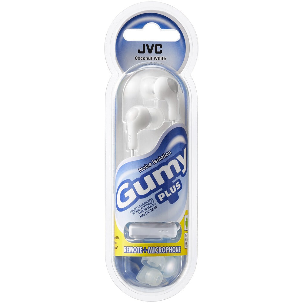 JVC Coconut White Gumy In-Ear Earphones with Mic | Noise Isolation