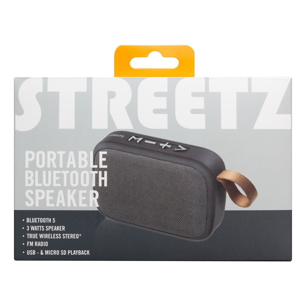 Streetz Black Portable Bluetooth Speaker