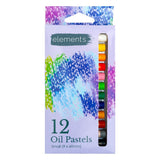 Elements 12 Slim Vibrant Oil Pastels Set | 9 x 60mm Compact Size