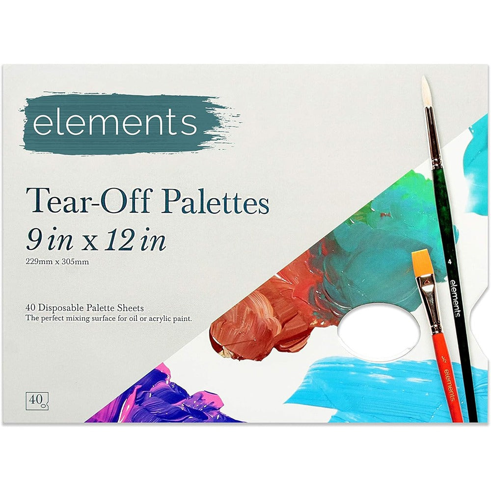 Elements Tear Off Palette | 40 Sheets | 9" x 12" | Suitable for Oil and Acrylic Paints