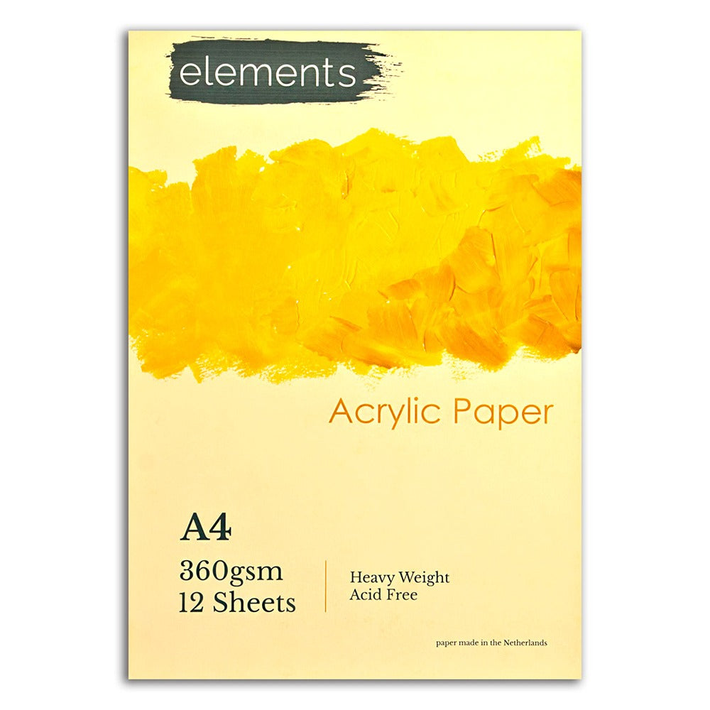 Elements A4 Acrylic Painting Pad | 24 Pages, 360gsm