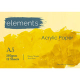 Elements A5 Acrylic Pad | 24 Pages, 360gsm, Acid-Free Material