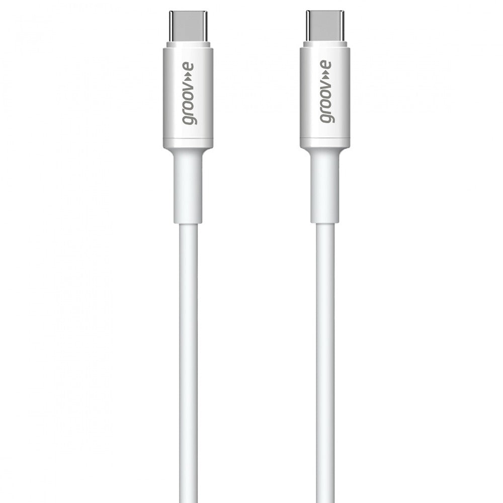 Groov-e USB-C to USB-C Cable | 1M White | 2.4A Fast Charging