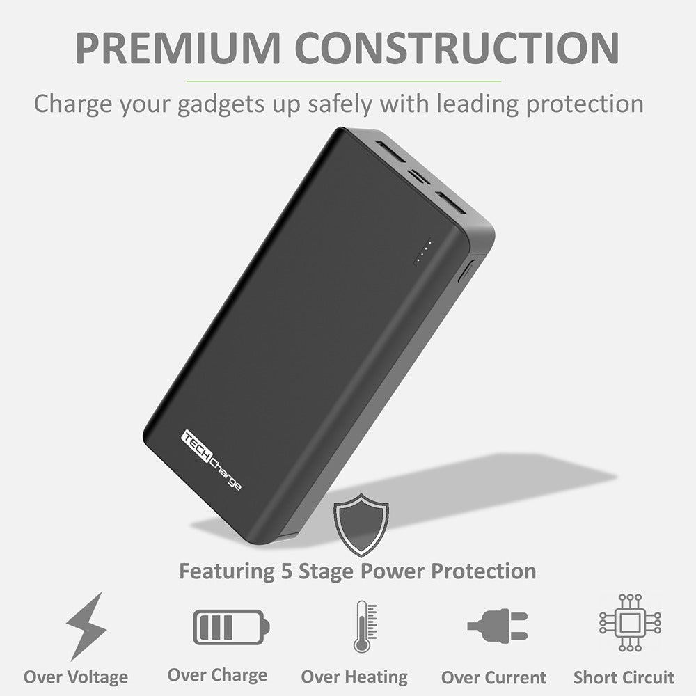 TechCharge Triple Port Power Bank | 20,000mAh