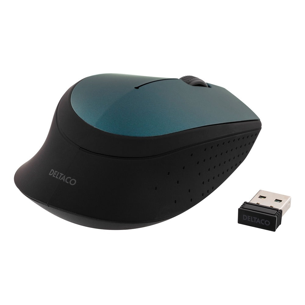 Deltaco Wireless Optical Mouse | Ergonomic Green Matte Finish