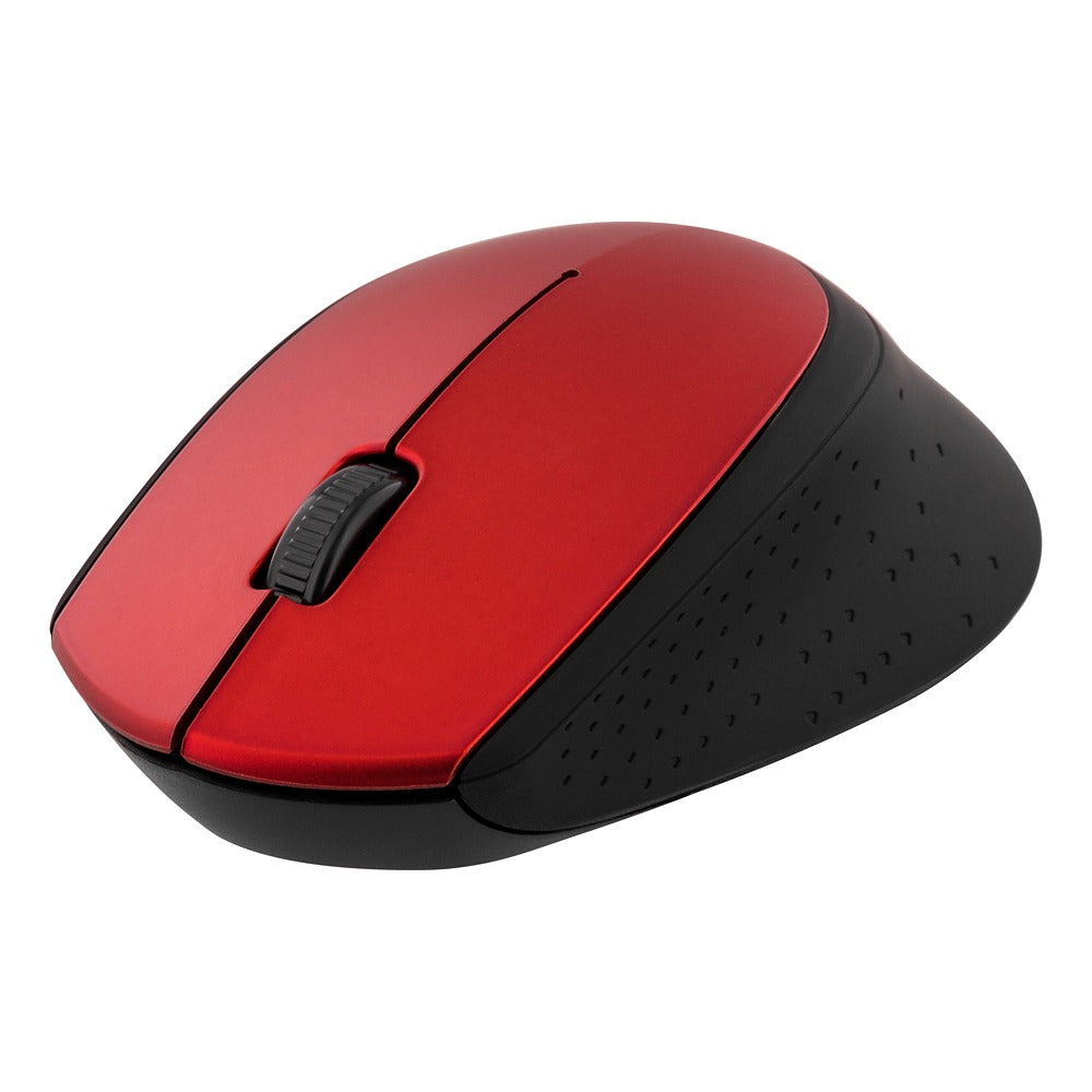 Deltaco Wireless Optical Mouse | Red, Ergonomic, Ambidextrous