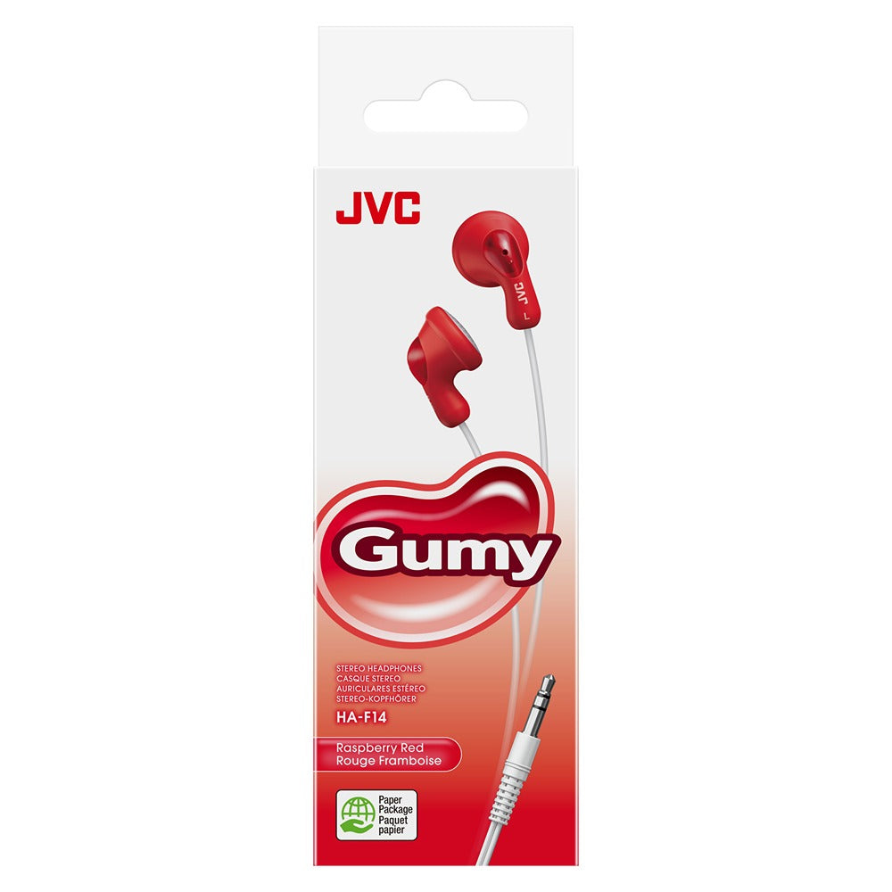 JVC Raspberry Red Gumy In-Ear Earphones | Ergonomic Fit