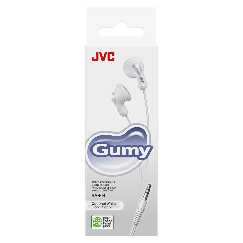 JVC Coconut White Gumy In-Ear Earphones | 3.5mm Jack