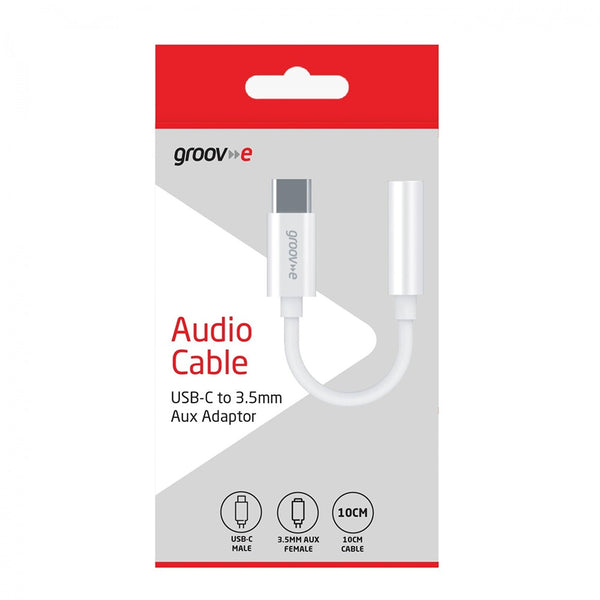 Groov-e USB-C to 3.5mm Aux Adaptor | 10cm