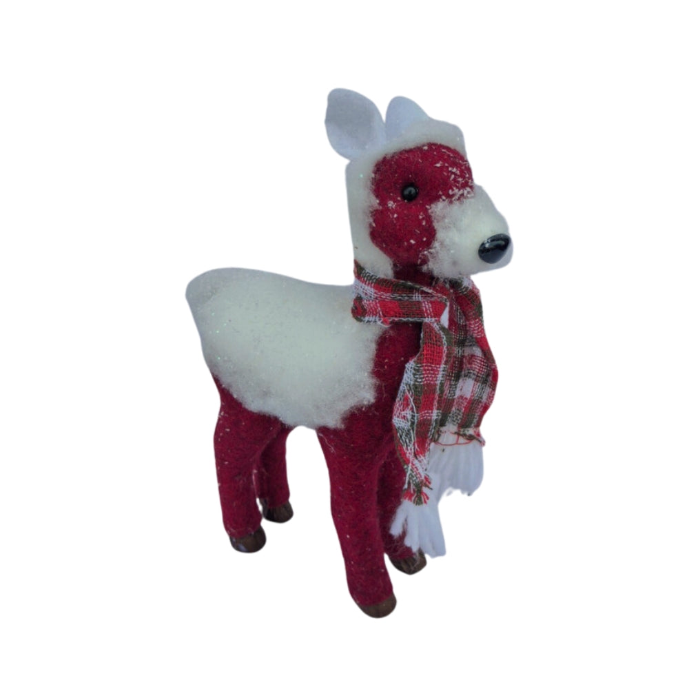 Standing Deer with Scarf  Red