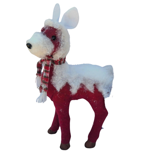 Standing Deer with Scarf  Red