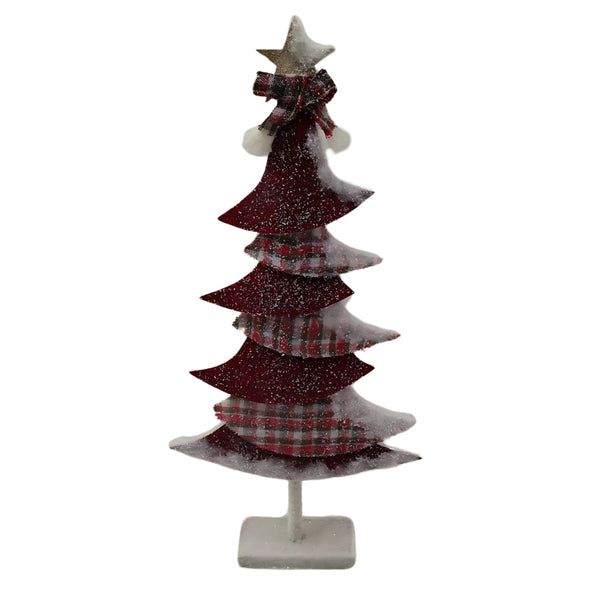 Christmas Tree Red on Base with Star